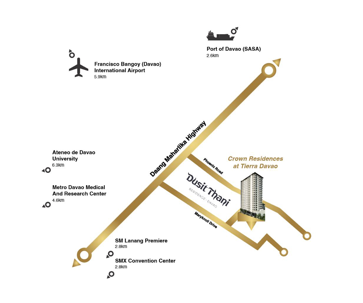 Crown Residences at Tierra Davao - Location Map